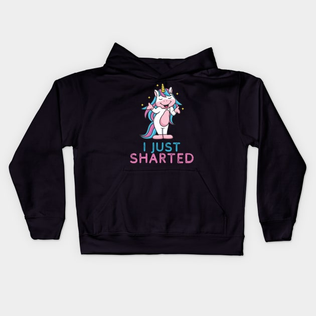 Im a unicorn and I just sharted, sorry! Kids Hoodie by Crazy Collective